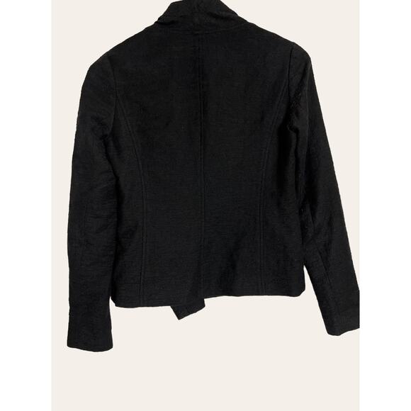 VINCE Stretch Frisè Black Asymmetrical Full Zip Jacket Size XXS - Picture 7 of 8